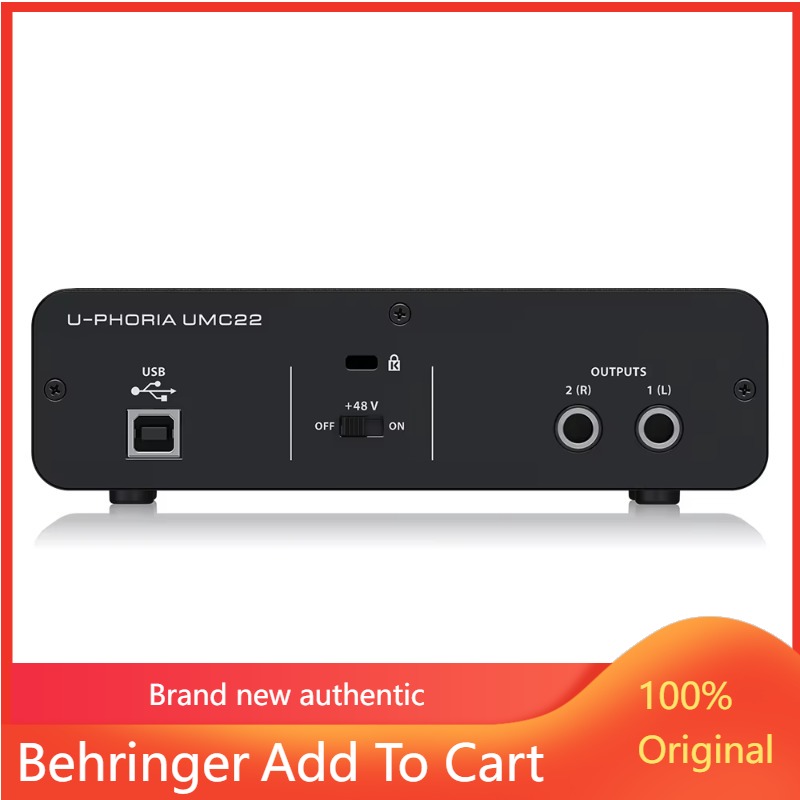 Sound Card Usb - Behringer UMC22 Soundkarte 2-Kanal USB-Audio-Interface mit