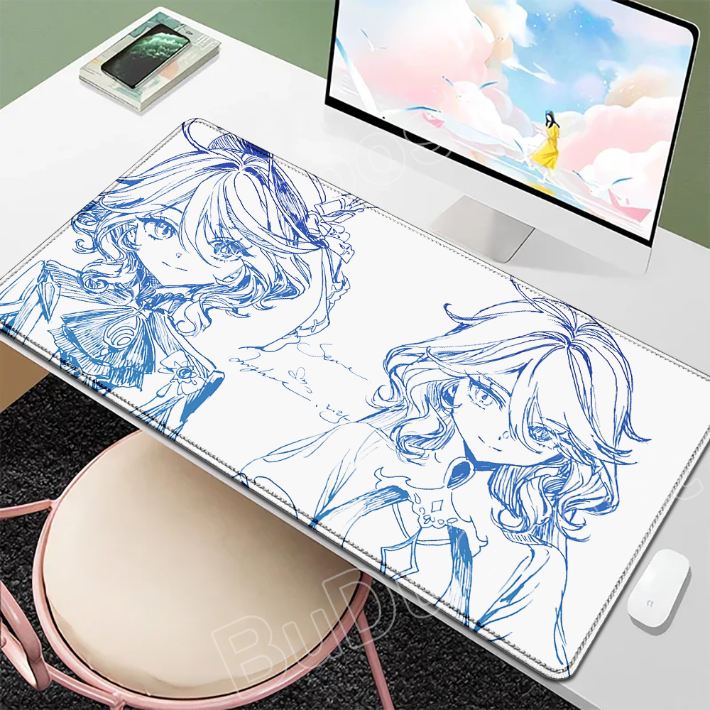Pc Gaming Drawing - Strichzeichnung Genshin Impact Furina Focalors Mousepad