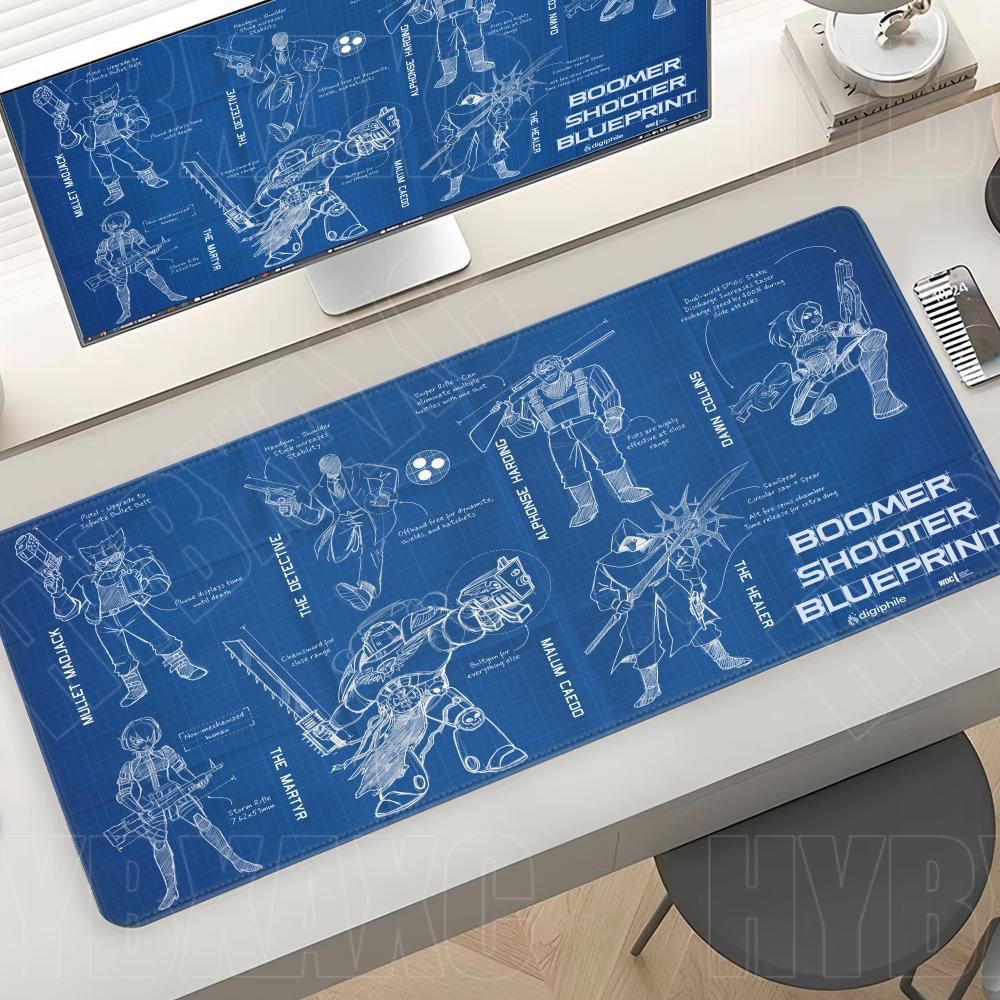 Pc Gaming Drawing - Schwarzes großes Mauspad für Ingenieure, mechanische