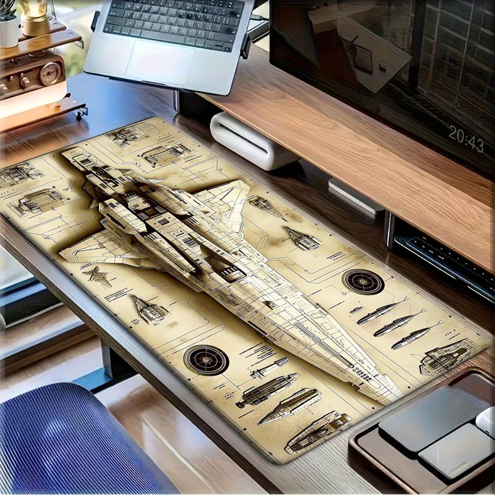 Pc Gaming Drawing - Großes XXL Gaming-Mauspad Schreibtischunterlage Tastaturmatte Vintage