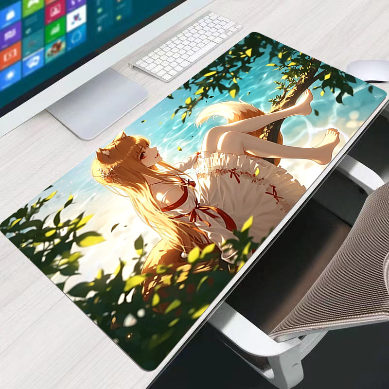 Pc Gaming Kawaii - Anime-Mauspad HD-Druck Spice and Wolf PC-Computer-Schreibtischunterlage