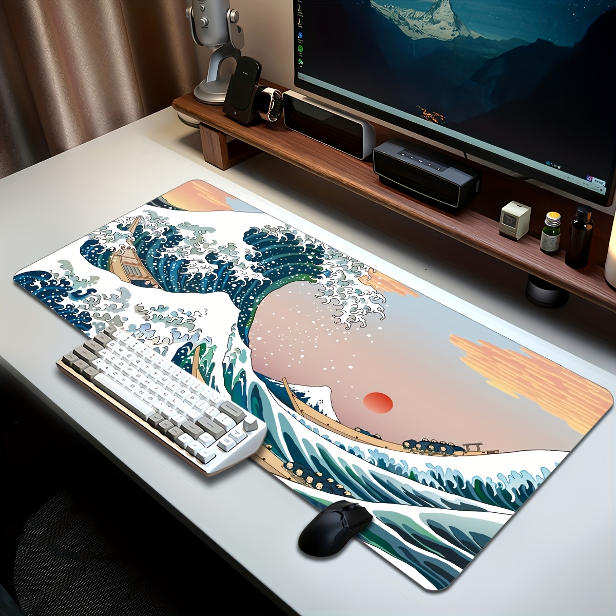 1 Stück Wellen-Mauspad, Gaming – Pc Gaming Drawing Bewertung und Preis