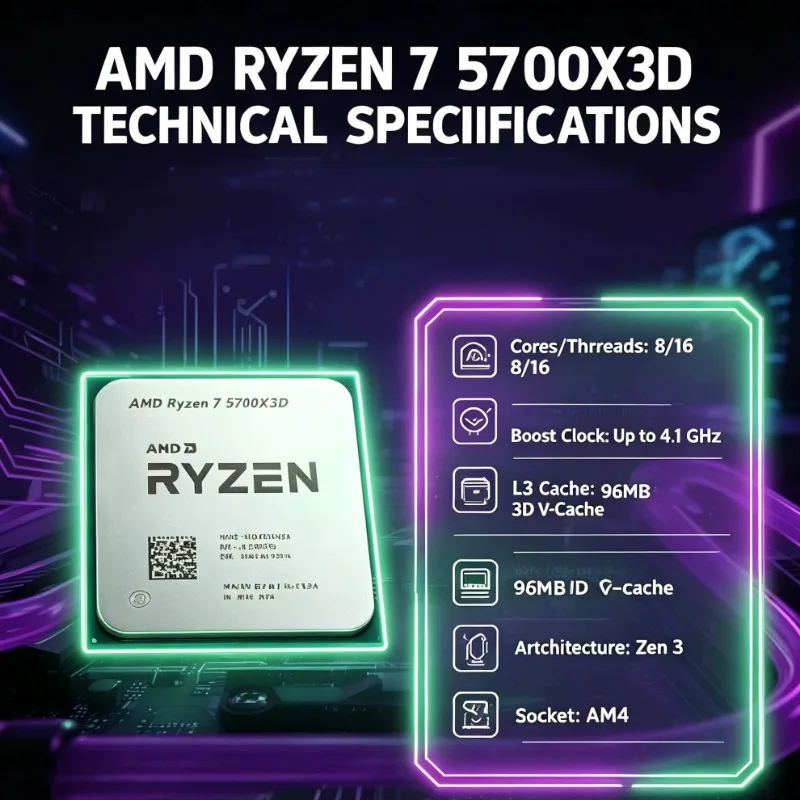 AMD Ryzen 7 5700X3D PC-Bau-CPU – Pc Gaming Amd Ryzen 7 Bewertung und Preis