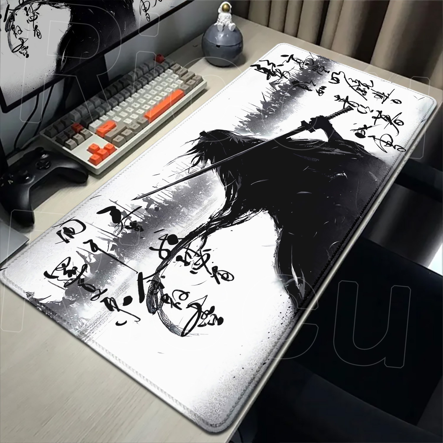 Samurai Warrior schwarz-weiße  – Pc Gaming Drawing Bewertung und Preis