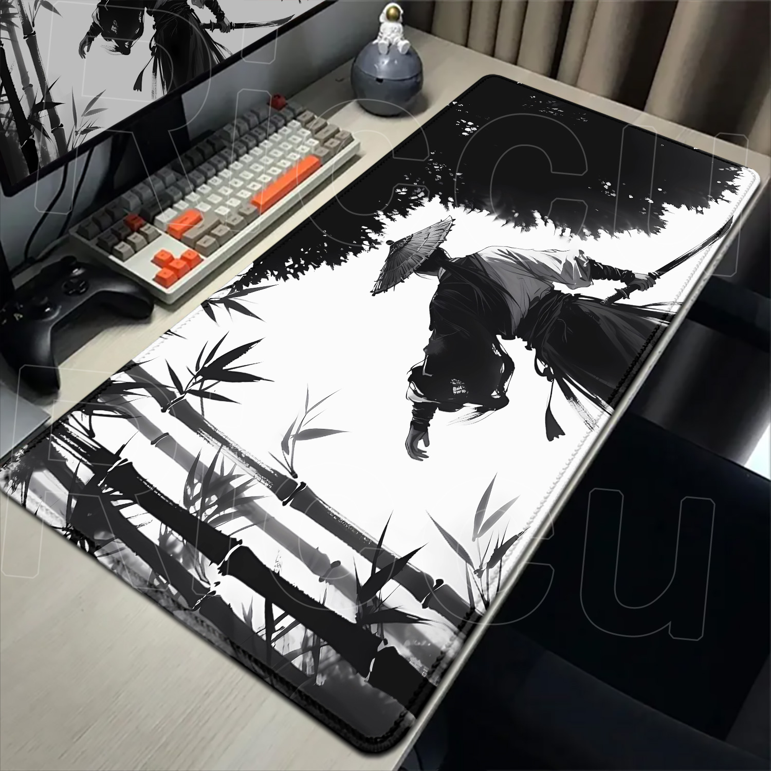 Samurai Warrior schwarz-weiße  – Pc Gaming Drawing Bewertung und Preis